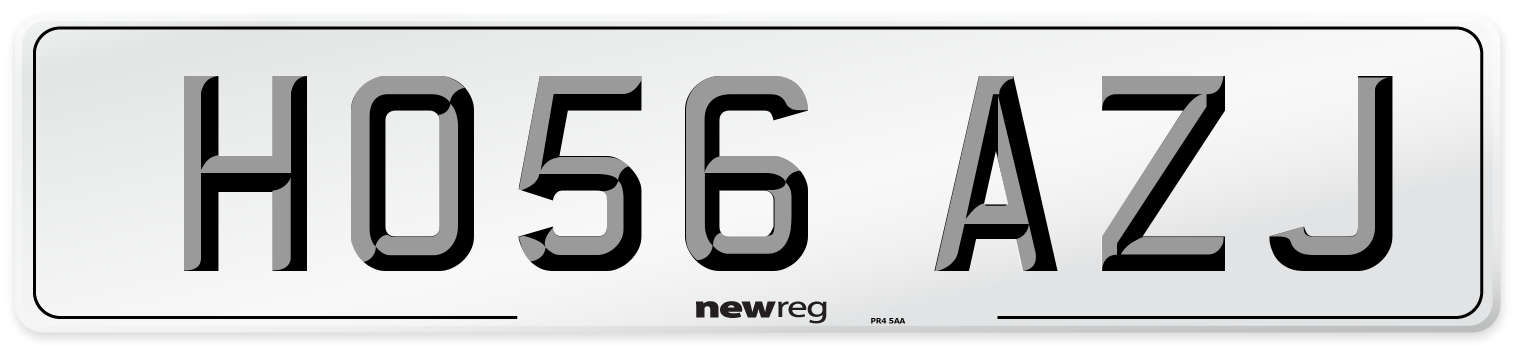 HO56 AZJ Number Plate from New Reg